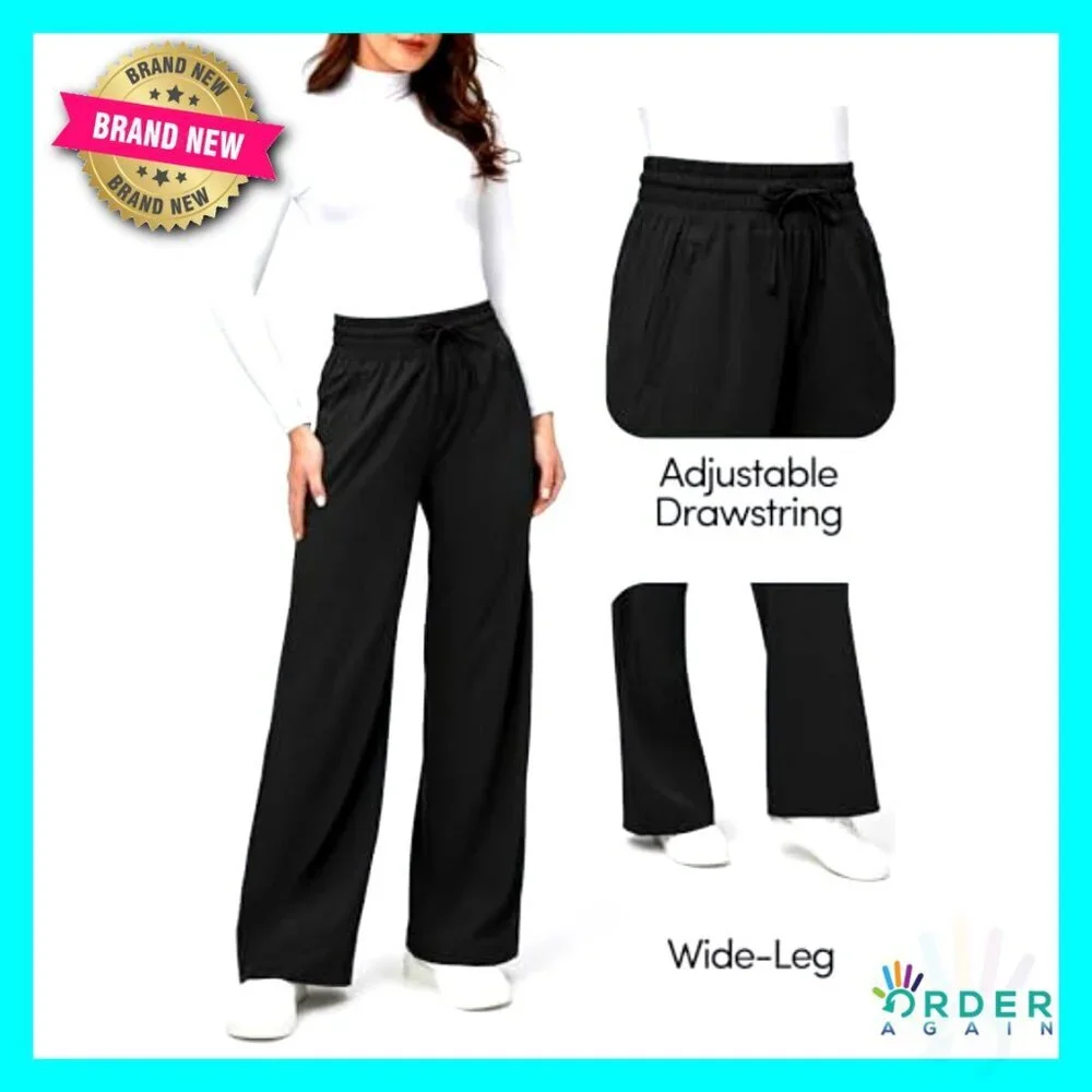 Quick-Dry Wide Leg Hiking Pants UPF 50+ Sun Protection Adjustable Waist
